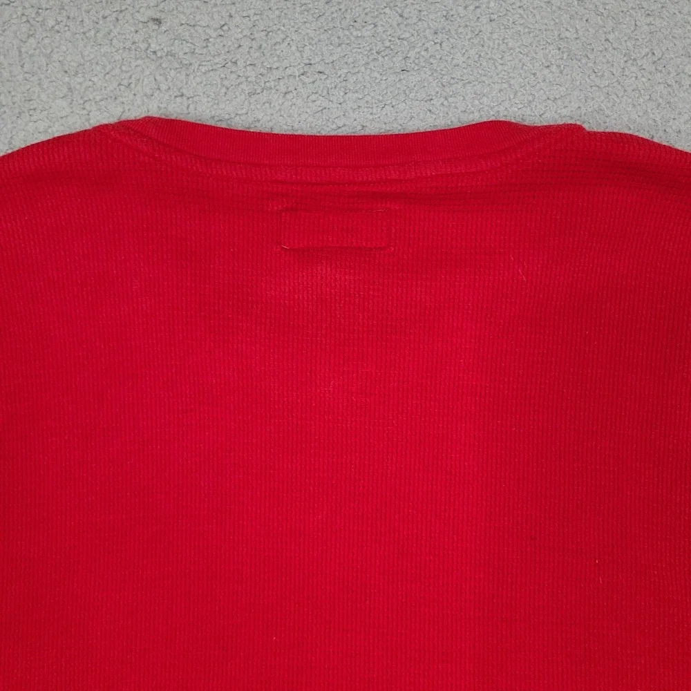 Polo Ralph Lauren Sleepwear Shirt Mens XL Red Waffle Knit Thermal Long Sleeve